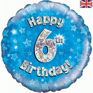 Blue Stars 6th Birthday Balloon